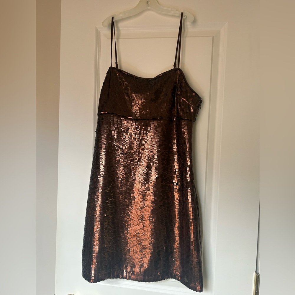 Madewell Copper/brown Sequin Dress Size 6